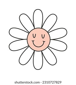 Ilustración de vectores de caracteres de flor sonriente