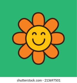 Smiling Flower Icon 