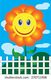 Smiling flower vector illustration