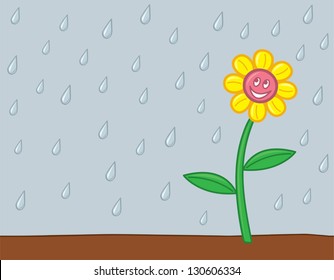 A smiling flower who is happy to be getting some rain.