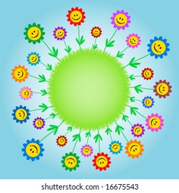 smiling flowers on earths surface