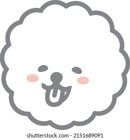 smiling fluffy bichon frise head illustration 