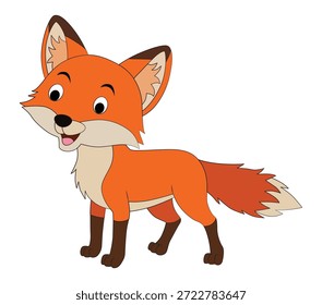Zorro sonriente sobre fondo blanco