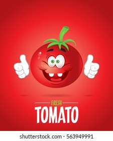 Smiling fresh Tomato character illustration 