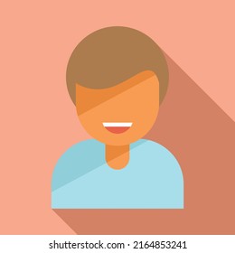 Icono de amistad sonriente vector plano. Persona feliz. Equipo amigo