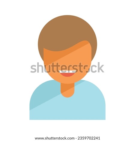 Smiling friendship icon flat vector. Person happy. Friend team isolated