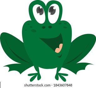 Smiling frog, illustration, vector on white background