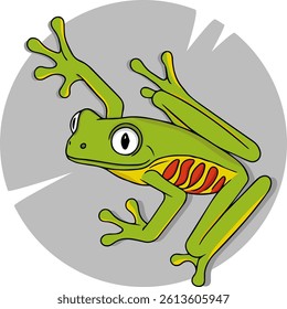 Smiling Frog Vector Logo - Cute Animal