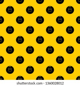 Smiling fruit pattern seamless vector repeat geometric yellow for any design