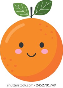 Smiling fruits orange cartoon vector style