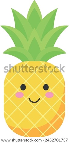 Smiling fruits pineapple cartoon vector style
