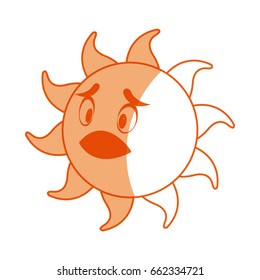 smiling funny cartoon sun with