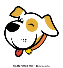 smiling funny dog face vector illustration design