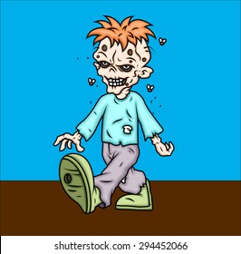 Smiling Ghost Character Walking Vector