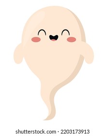 diseño fantasma sonriente sobre blanco
