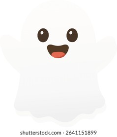 smiling ghost halloween cute cartoon character	