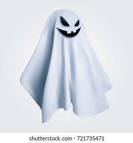 Smiling Ghost. Happy Halloween vector illustration