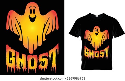 SMILING GHOST t-shirt design.Colorful and fashionable t-shirt deign for man and women.