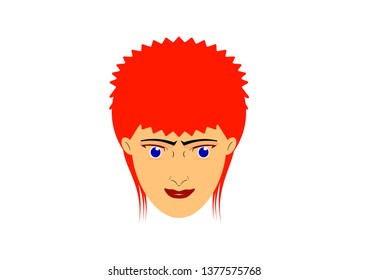 Smiling ginger hair girl portrait illustration