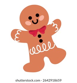 Biscoito de gengibre sorridente. Ilustração vetorial