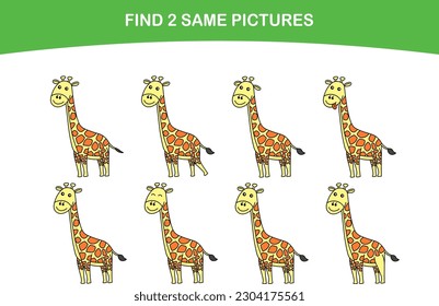 A smiling giraffe. Find 2 similar images. children's education. Cartoon vector illustration