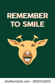 smiling giraffe as a poster for childrens room