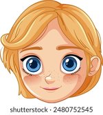 Smiling girl with big blue eyes