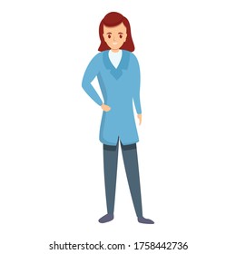 Smiling girl cardiologist icon. Cartoon of smiling girl cardiologist vector icon for web design isolated on white background