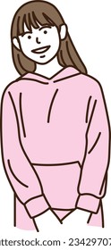 
smiling girl in casual clothes