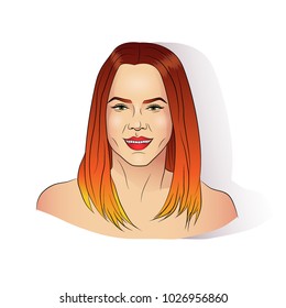 Smiling girl with dyed hair with gradient effect