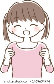 Smiling girl elementary school student illustration