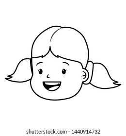 smiling girl face on white background vector illustration