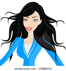 Black Hair Blue Eyes Stock Illustrations Images Vectors