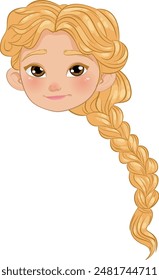 Smiling girl with long braided hair