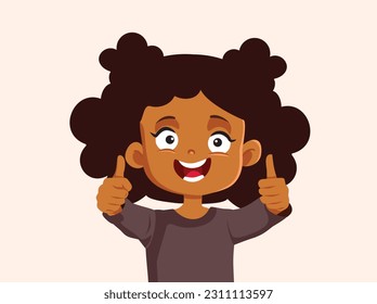 
Smiling Girl Making Approval Like Hand Gesture Vector Cartoon
Cheerful child feeling positive and optimistic 
