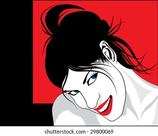 smiling girl on simple background