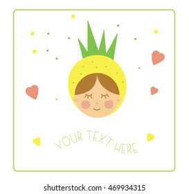 smiling girl with pineapple
