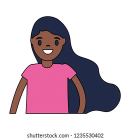 smiling girl portrait on white background 