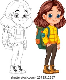 Smiling girl ready for an outdoor adventure