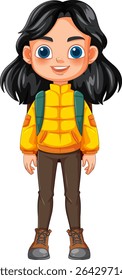 Smiling girl ready for an outdoor adventure