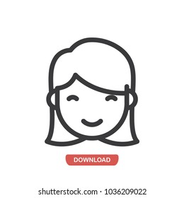 Smiling Girl vector icon