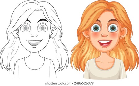 Smiling girl with vibrant hair
