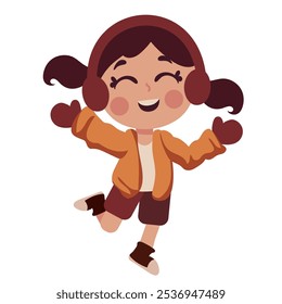 smiling girl wearing autumn clothes isolated