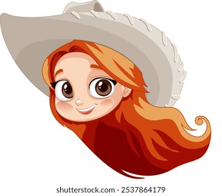 Smiling girl wearing a cowboy hat