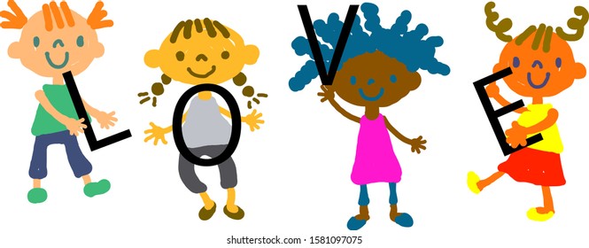 smiling girls from multicultural countries