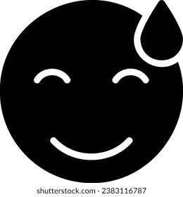 smiling glyph icon illustration vector
