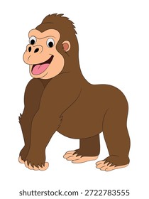 Lächelnder Gorilla auf weißem Hintergrund