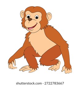 Ein lächelnder Gorilla auf weißem Hintergrund