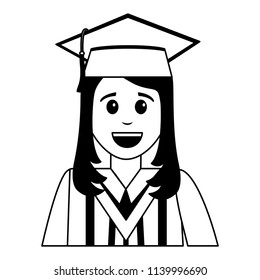 smiling graduate woman portrait character