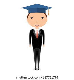 Smiling graduation man  education students